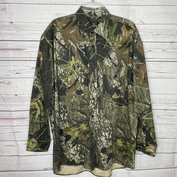 RedHead Mens Sz L Camouflage Long Sleeve Button‎ Up Hunting Shirt bass pro - Picture 4 of 12